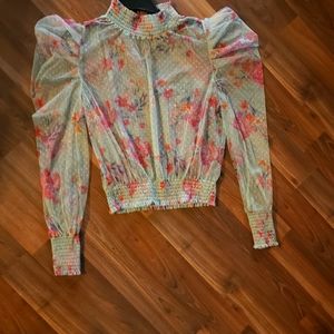 Sheer floral blouse